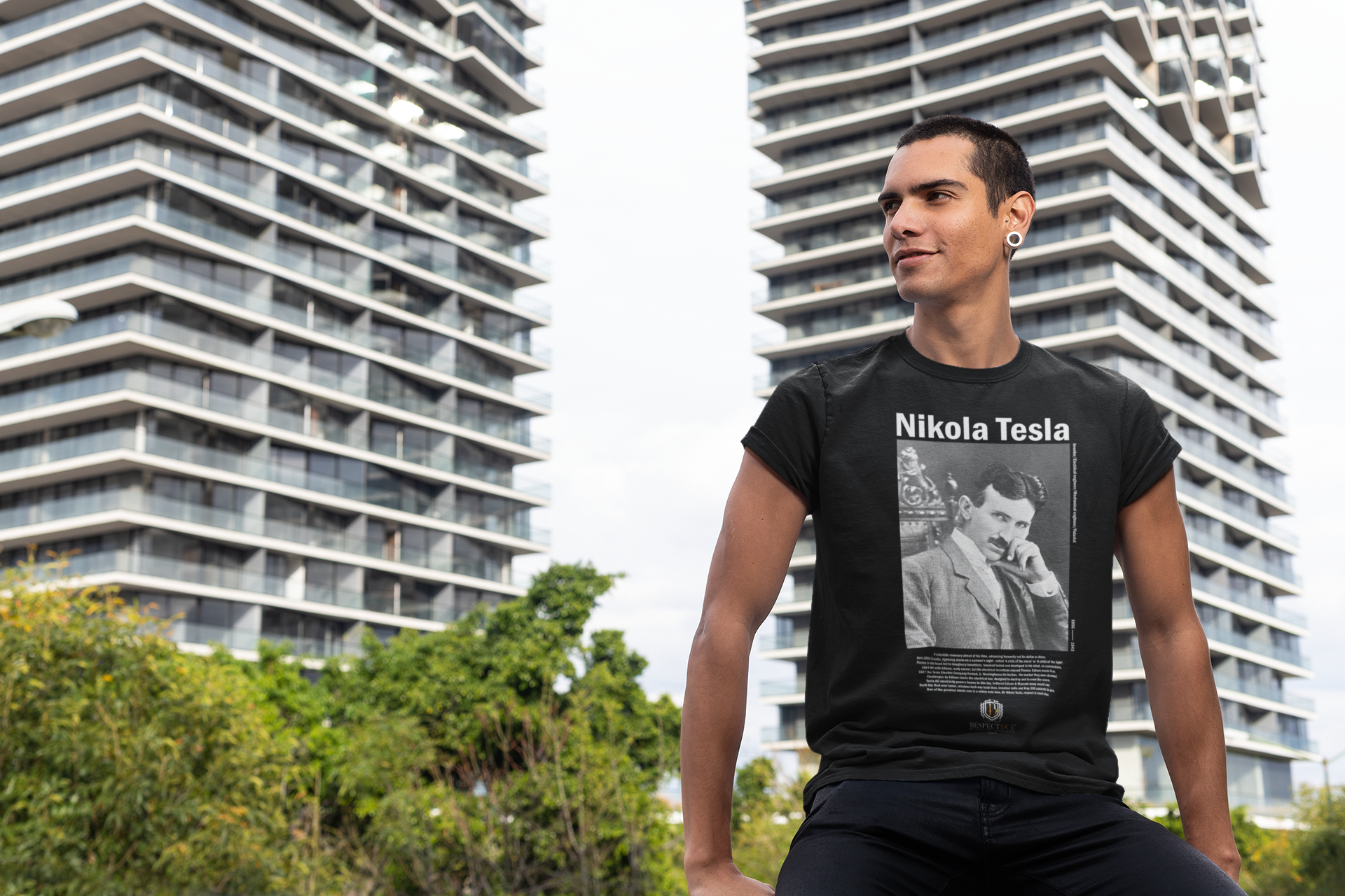Nikola Tesla Unisex Organic Cotton T-Shirt