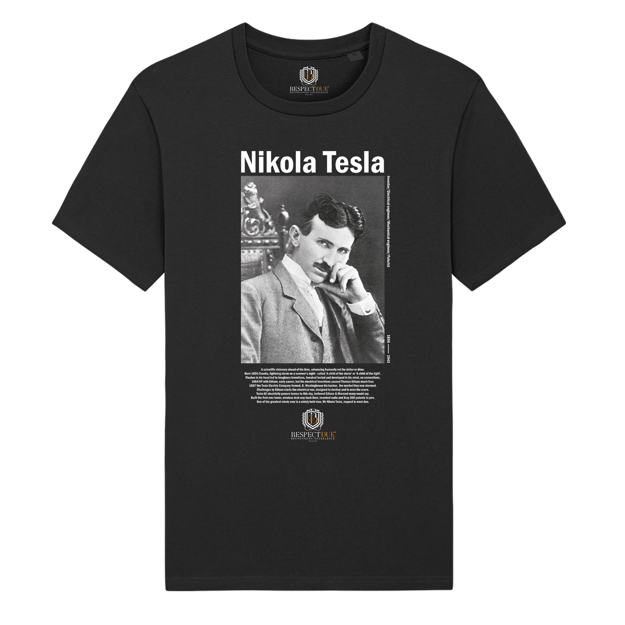 Nikola Tesla Unisex Organic Cotton T-Shirt